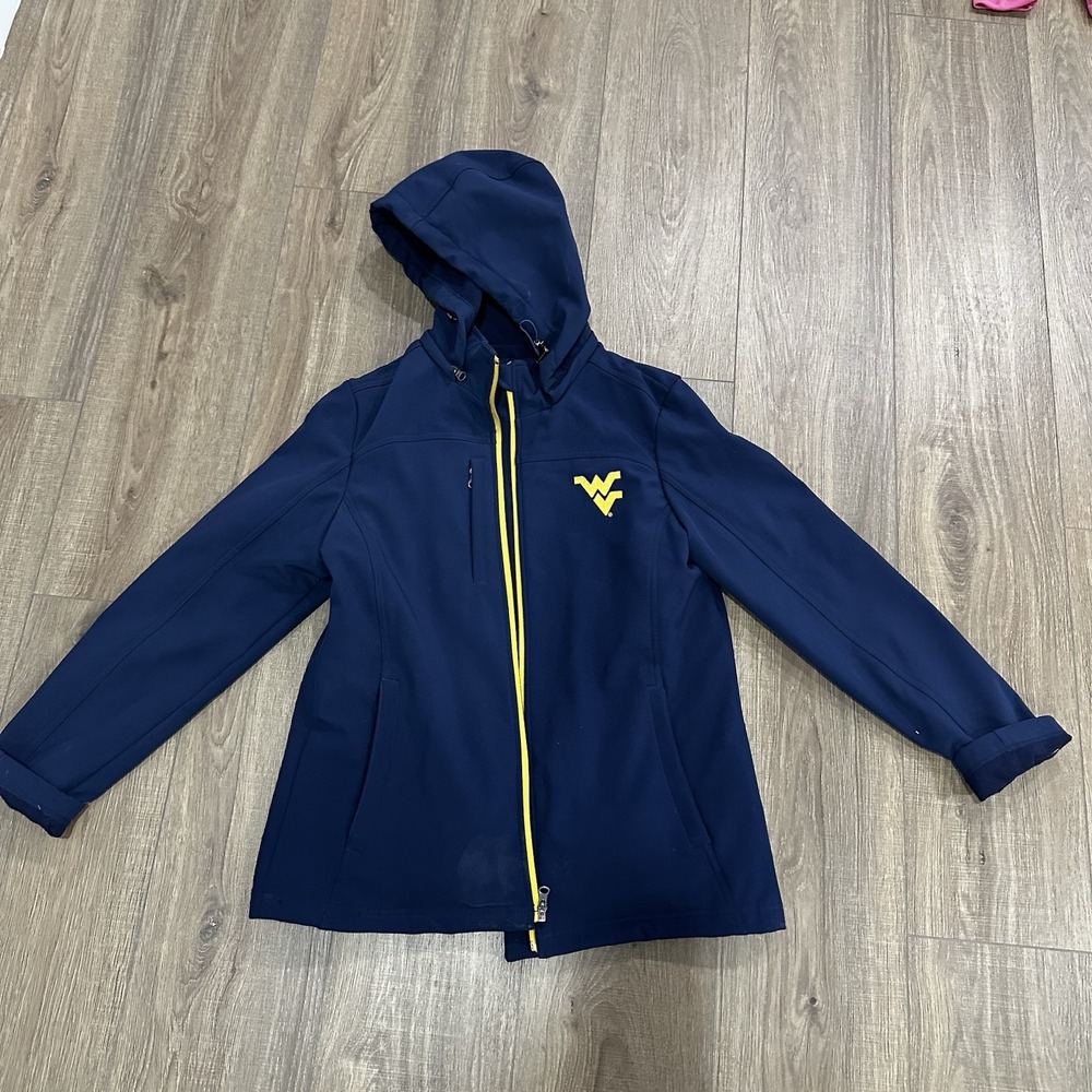 G Sports by Carl Women's Full Zip Jaket Blue WV Mountaineers Embroidered Size M
